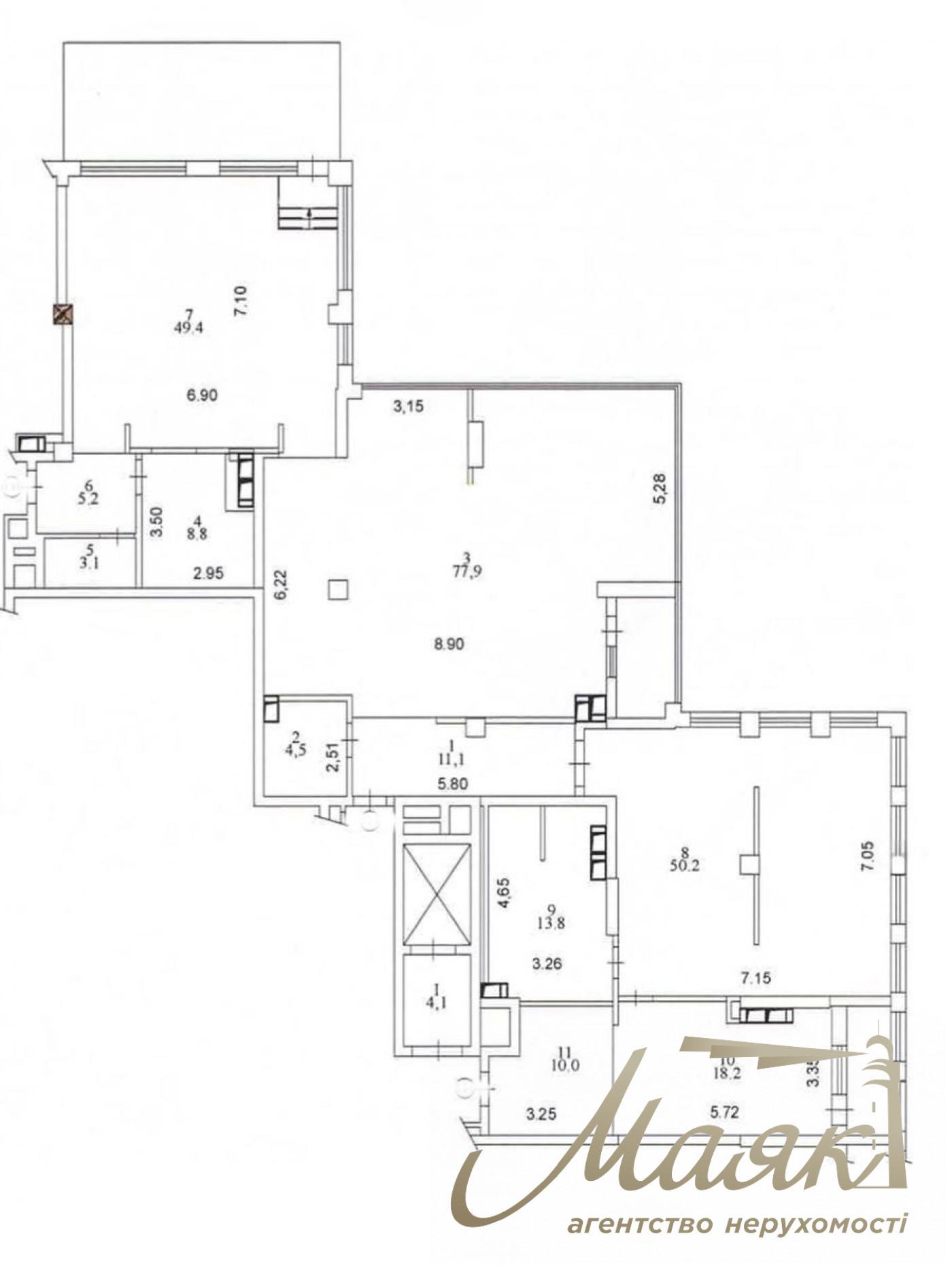 Rent of an exclusive apartment 300m2 in the residential complex Chicago Central house, Antonovicha st. (Gorky), 44