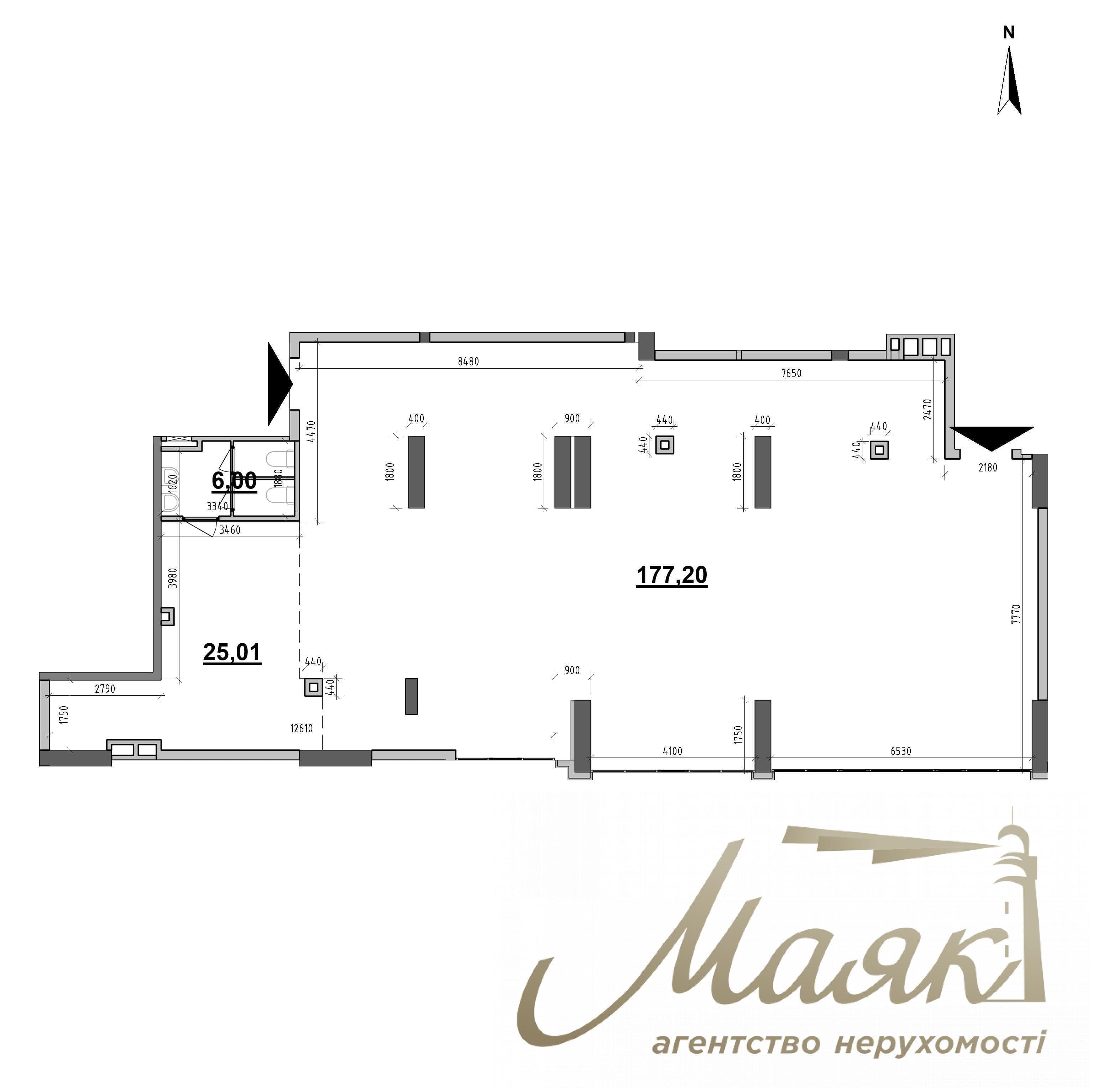 Продаж комерційного приміщення площею 208 м² у ЖК «Maxima Residence», Печерськ