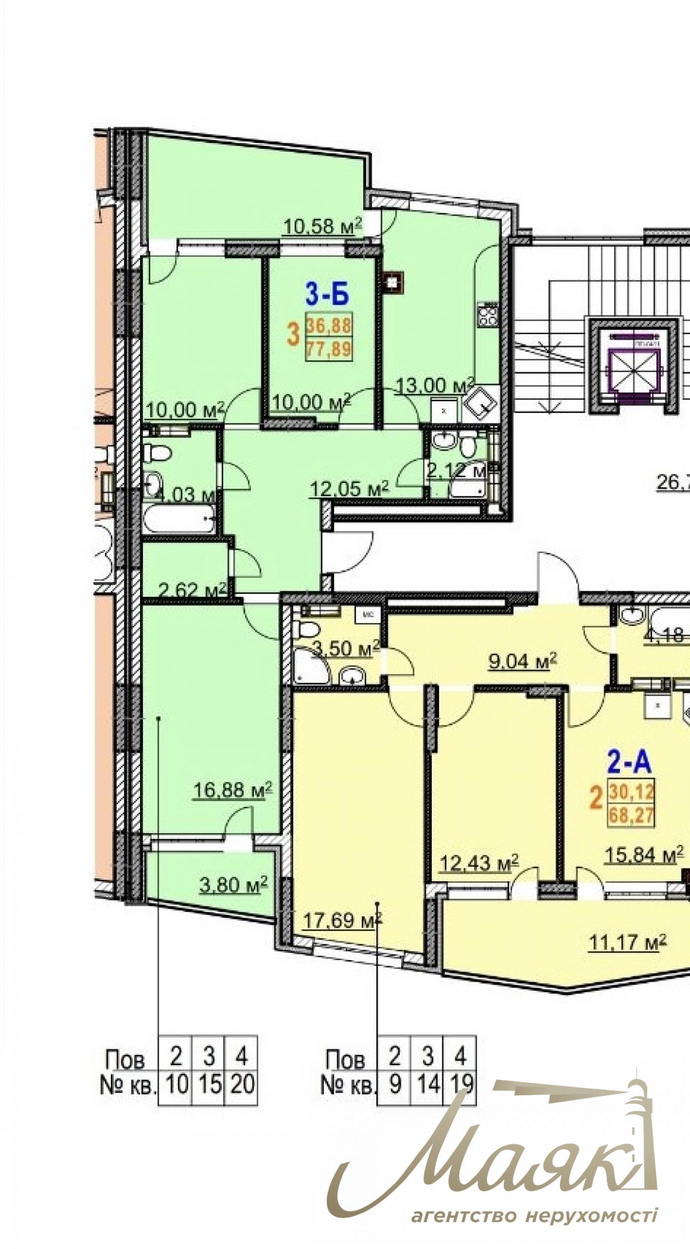 Sale of 3-room apartment 77.89 m2, residential complex "Italian quarter" Obolon