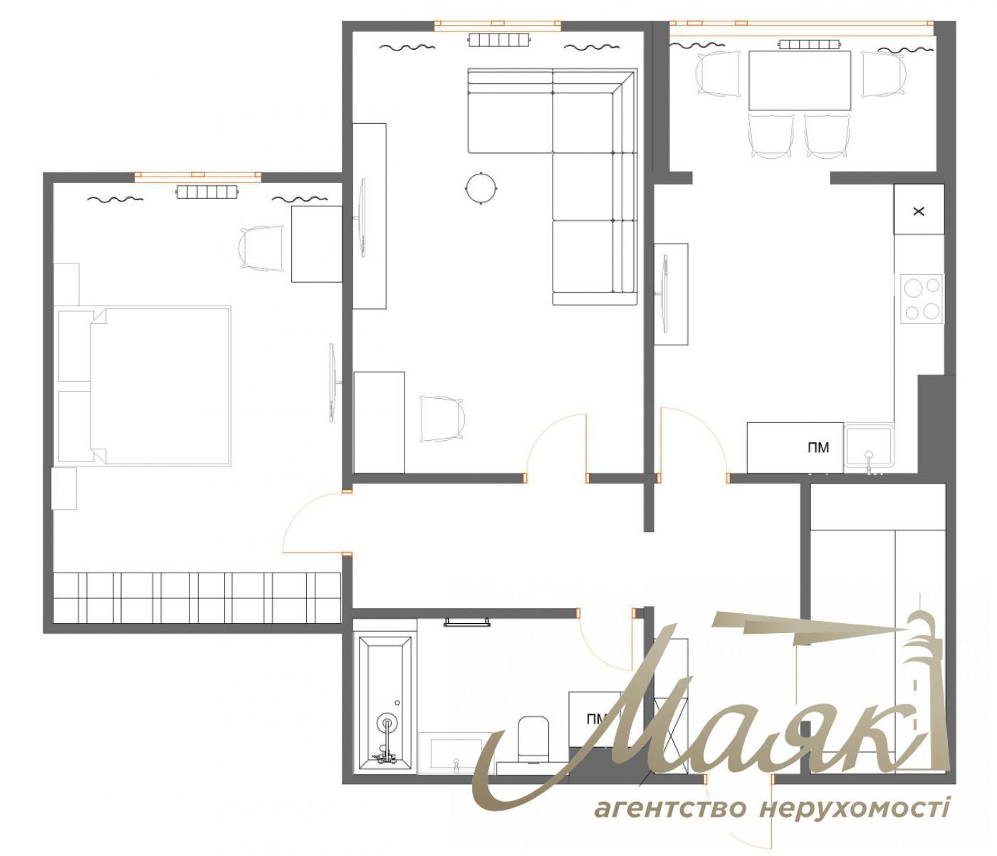 Rent 2-bedroom apartment in LCD Navigator, per.Baltiysky 1.
