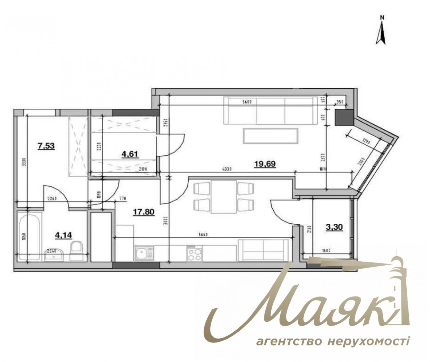 Продаж квартири 57.07, ЖК Нордика 2 будинок, 3 секція