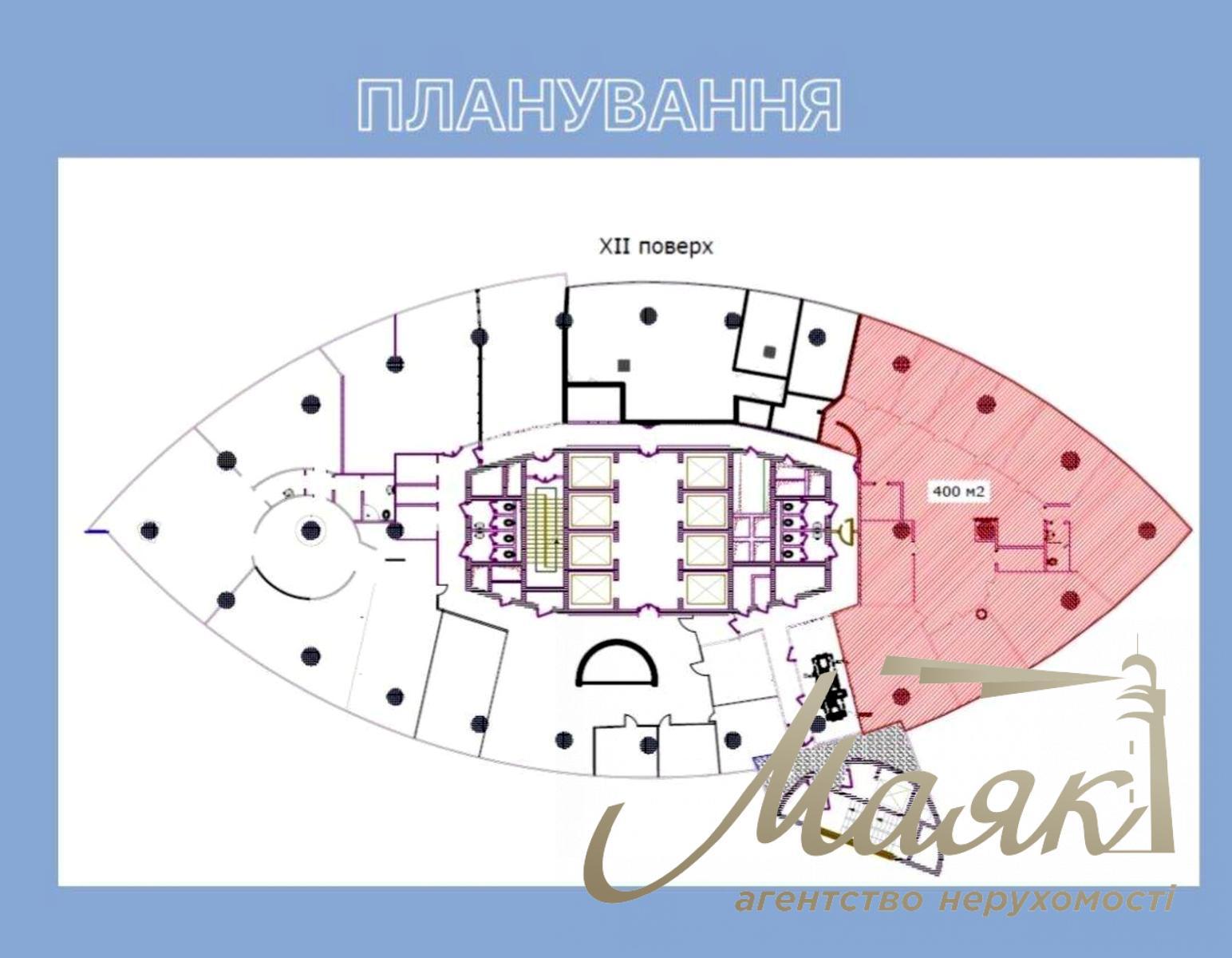 Аренда офиса 472м2 БЦ Парус ул. Мечникова (Кловский) 2 Печерский район