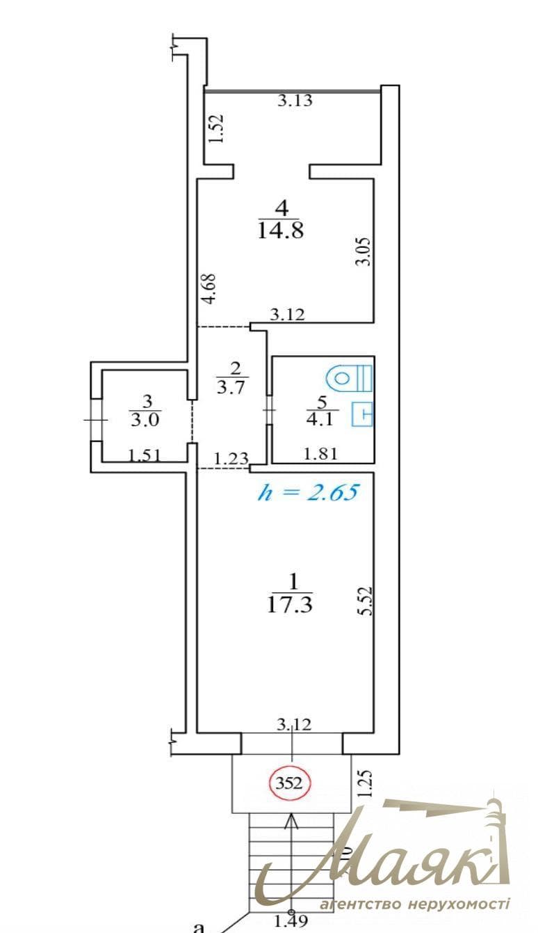 Продаж фасадного приміщення площею 42 м², ЖК «Патріотика», Осокорки