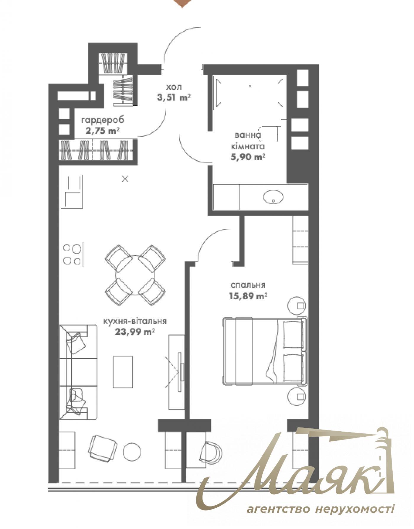 Продаж 1-кімнатної квартири ЖК The ONE вул. Мечникова