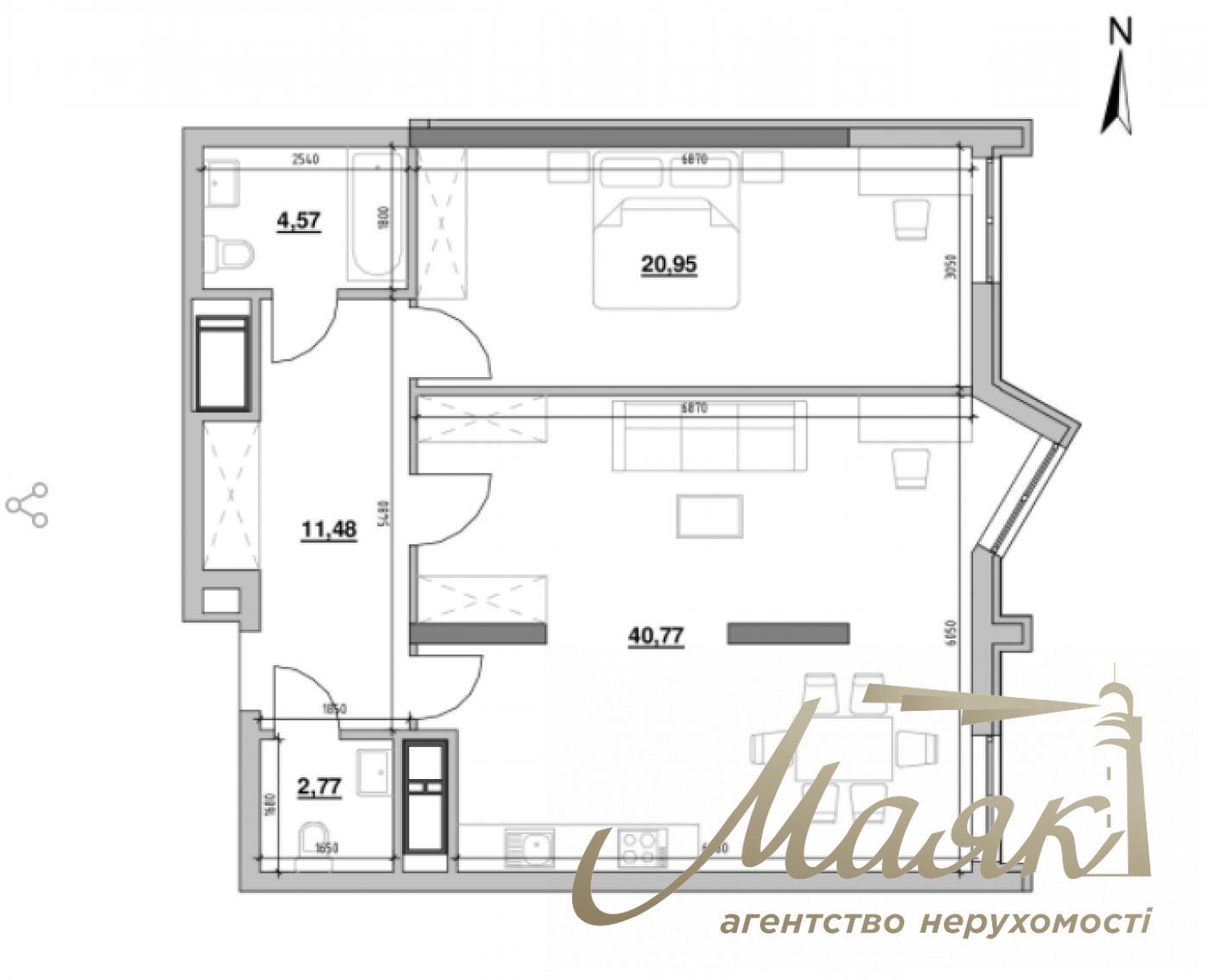 For sale 1k apartment, 81m2, LCD Nordica Residence, Pechersk district