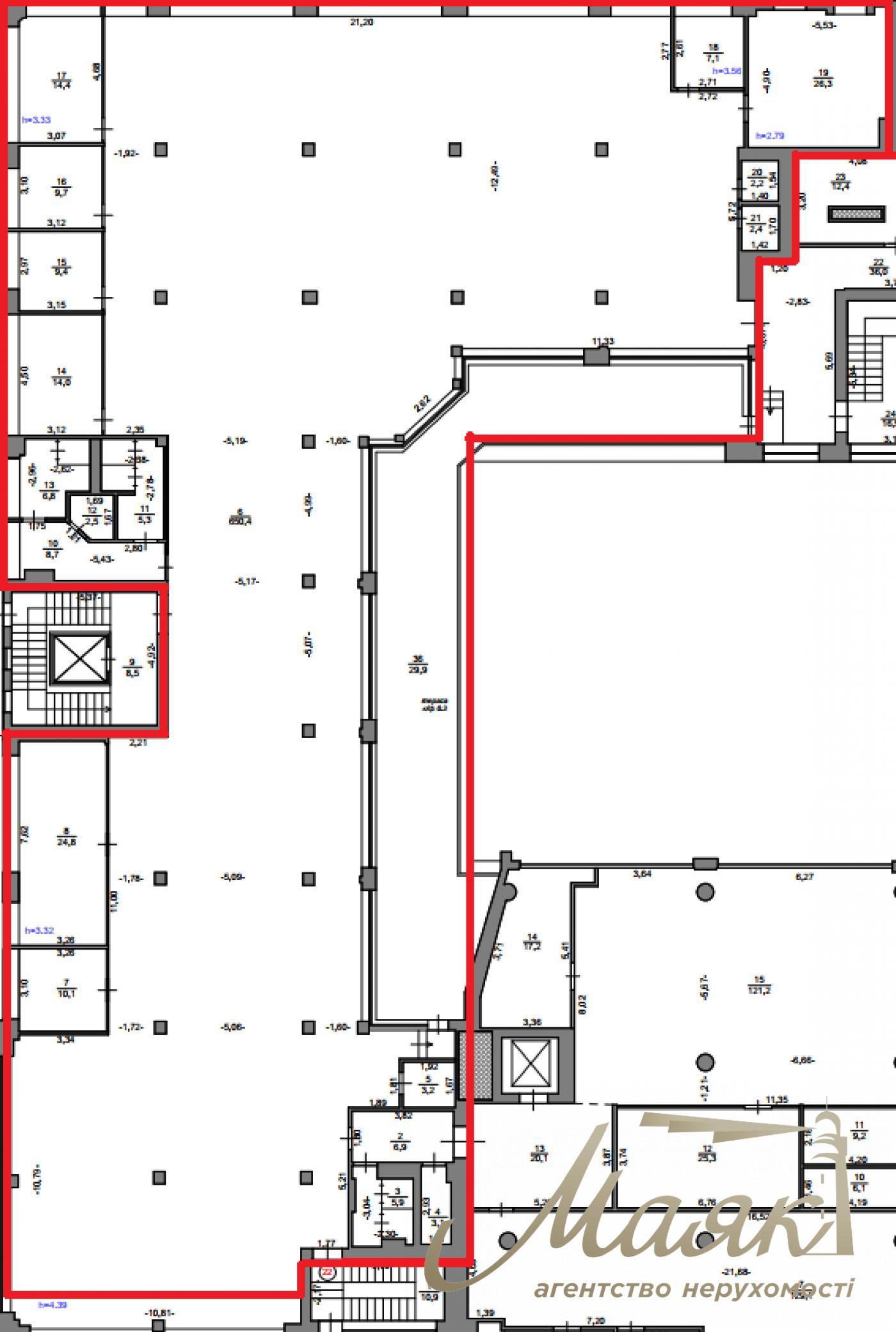 Оренда офісу 944 м2 у БЦ з ремонтом, терасою Олімпійська