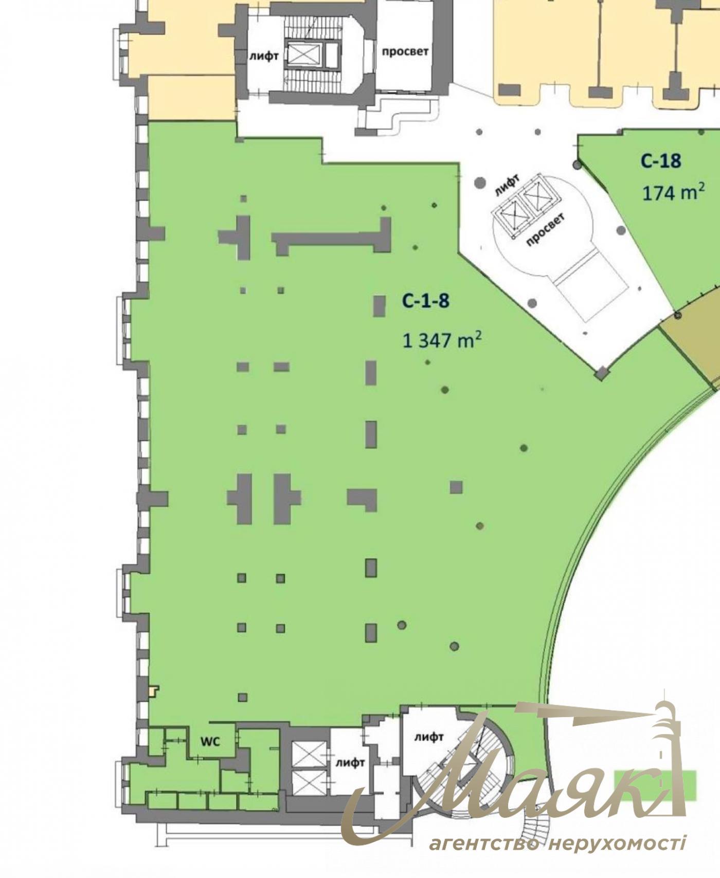 Аренда open space офиса 1 347 м² в БЦ, ул. Большая Васильковская, Киев