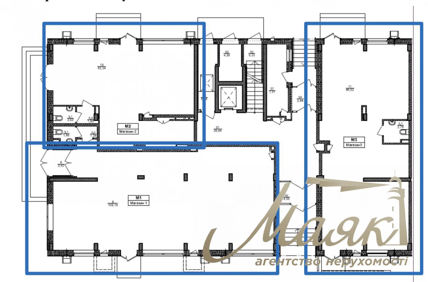 Продаж приміщення 270м2 ЖК Комфорт Таун