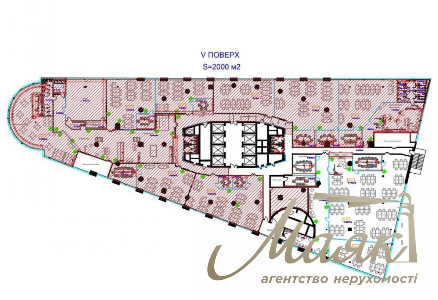 Office for rent 3 207m2 in BC Parus, Mechnikova str. 2, Pechersky district.