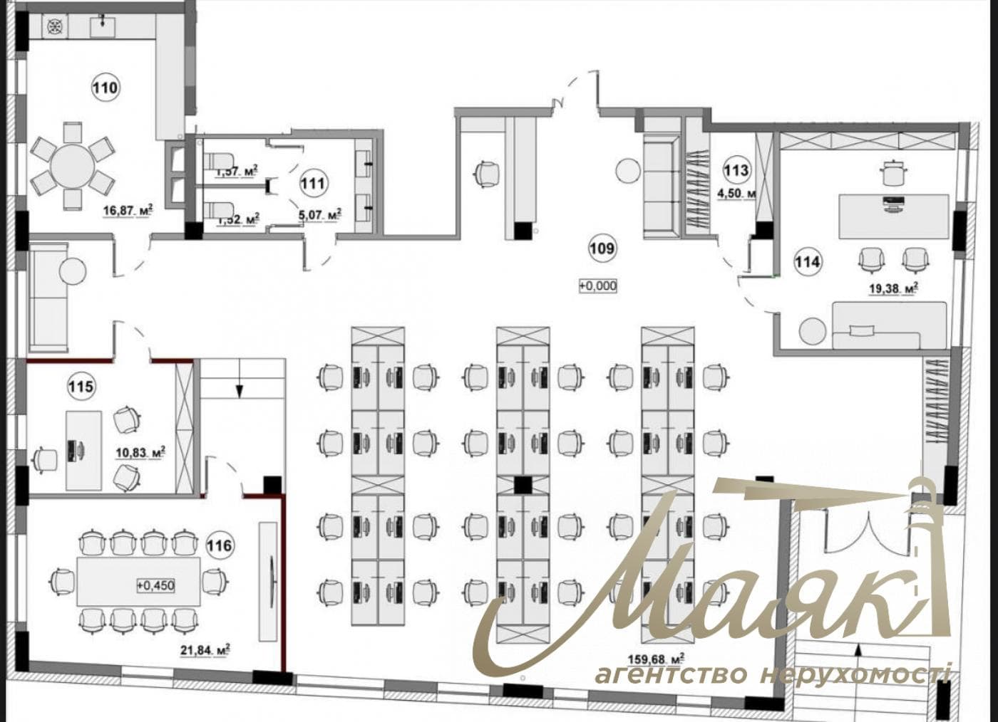 Office space for rent: 282.6 m² in the G Park Business Center, a Class A business center in the Holosiivskyi District.