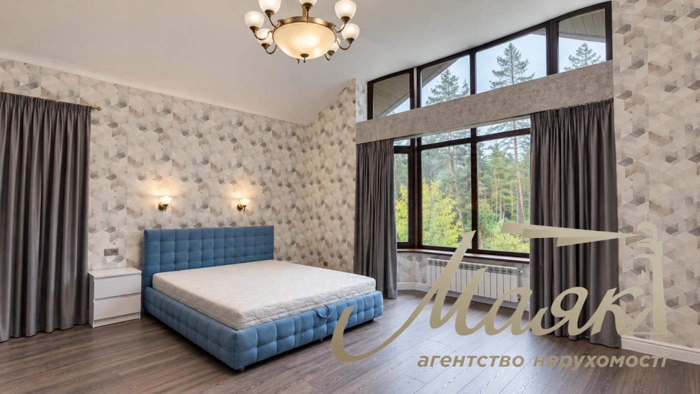 Оренда розкішного заміського будинку площею 1 217,2 м² у житловому комплексі «Південний» у с. Конча-Заспа/Козин, м. Київ, Голосіївський район, ділянка площею 40 соток
