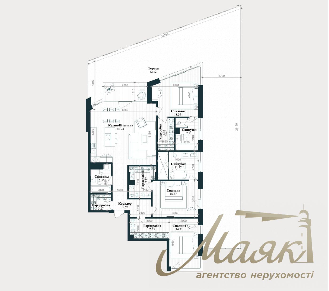 For sale 3-k apartment 168.26m2, Residential Complex Park Lake City, Podgortsi