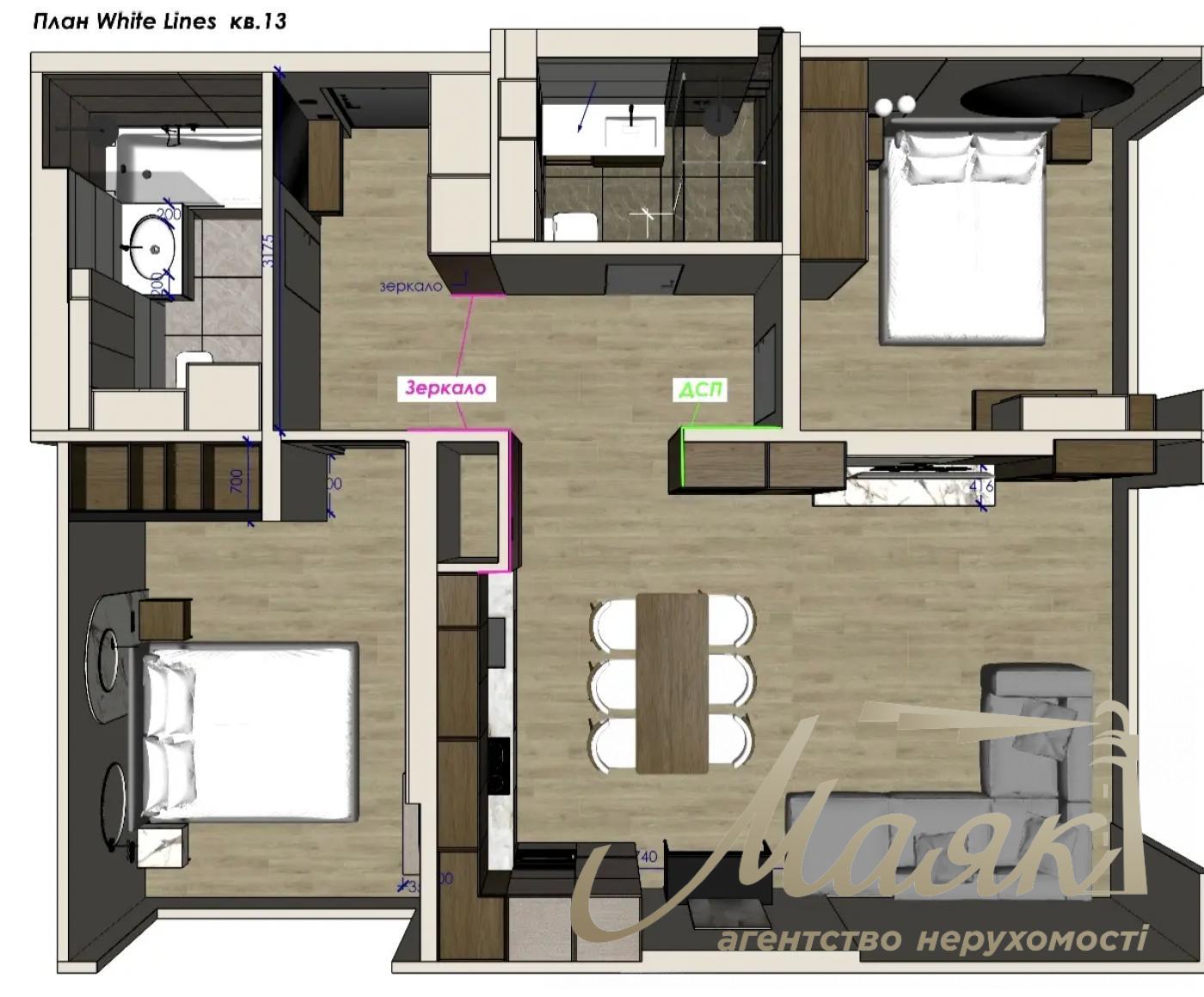 Продажа дизайнерской квартиры 74 м² в ЖК бизнесс класса White Lines, Голосеевский район, напротив парка