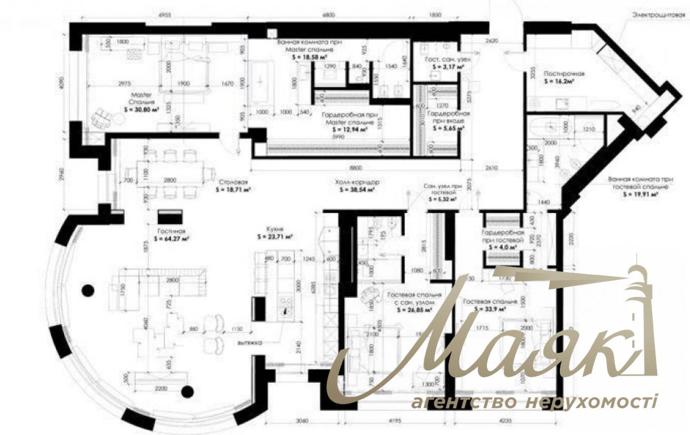Rent of apartment 309m2 in club house Diamond Hill, Ivana Mazepy (Yanvarskogo Vosstaniya) st., 11b