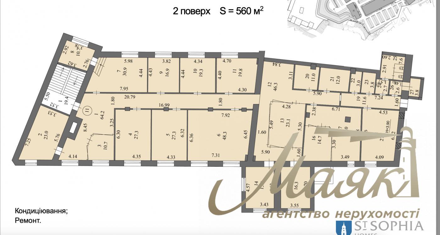 Оренда офісного приміщення 560м2, вул. Лаврська, Печерськ