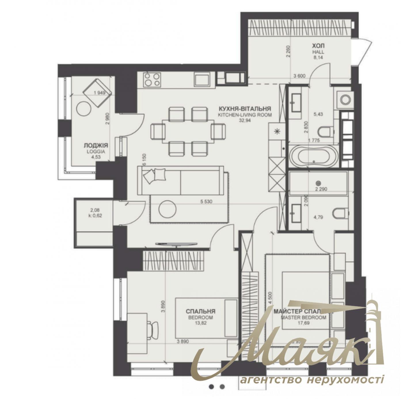 Продаж 3-кімнатної квартири ЖК Трініті, вул. Тютюнника