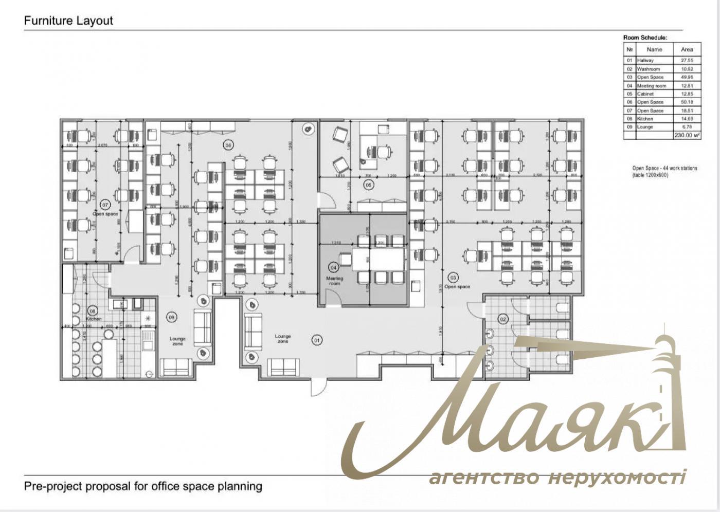 Office for rent 230m2 in LCD Novopecherskaya Tower, Boychuk str.