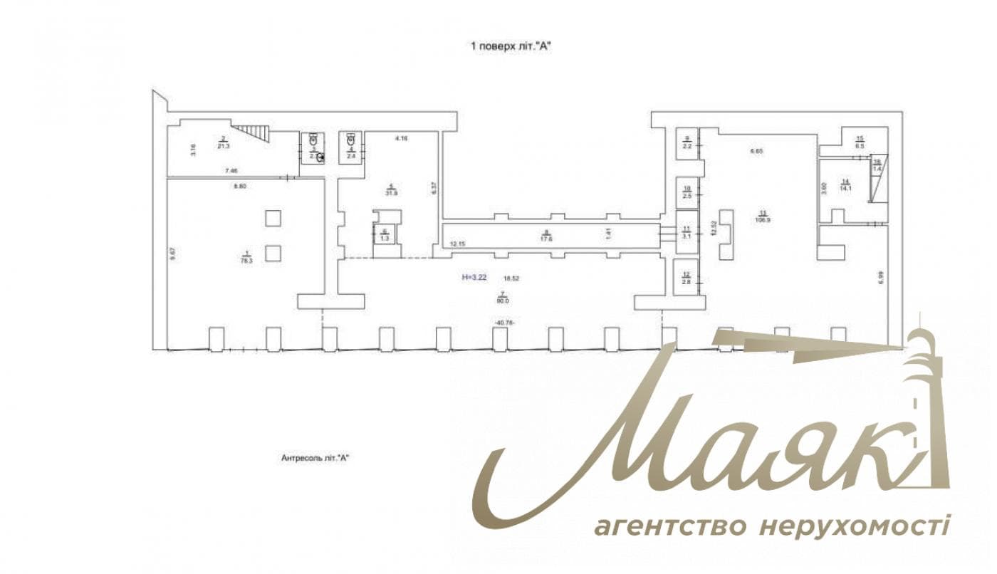 Rent front store (455m2) on Bolshaya Vasilkovskaya str. 94, Center, Goloseevsky district