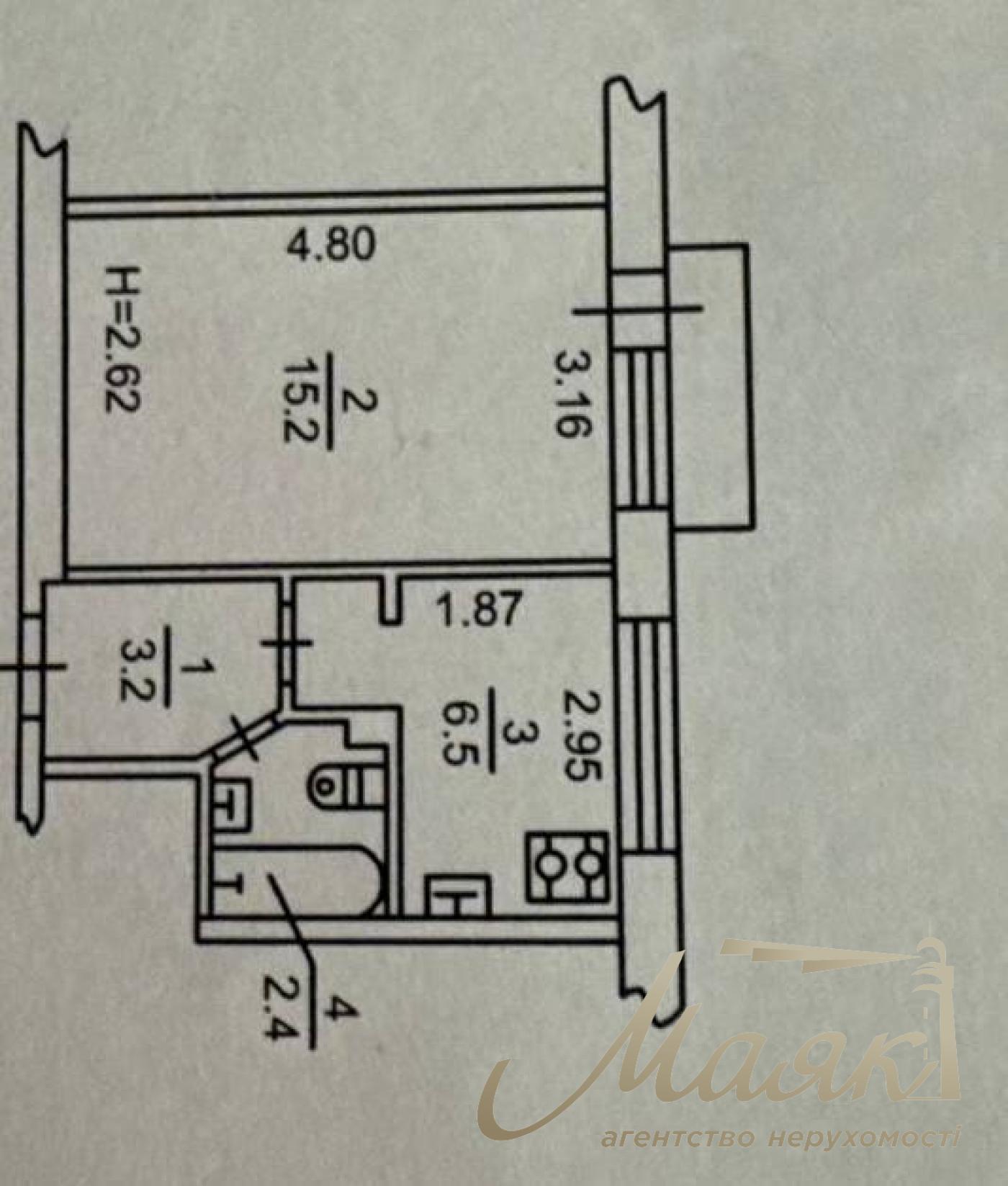 Продаж 1 кімнатної квартири по вул. Набережно-Корчуватська, Голосіївський район.