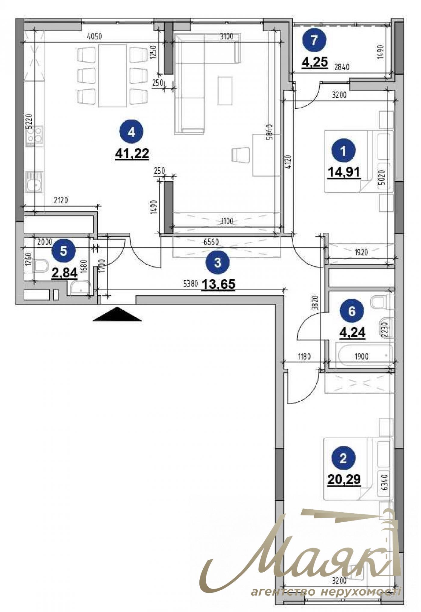 Продажа 2к квартиры 79.03м2 ЖК Nordica, 1 дом