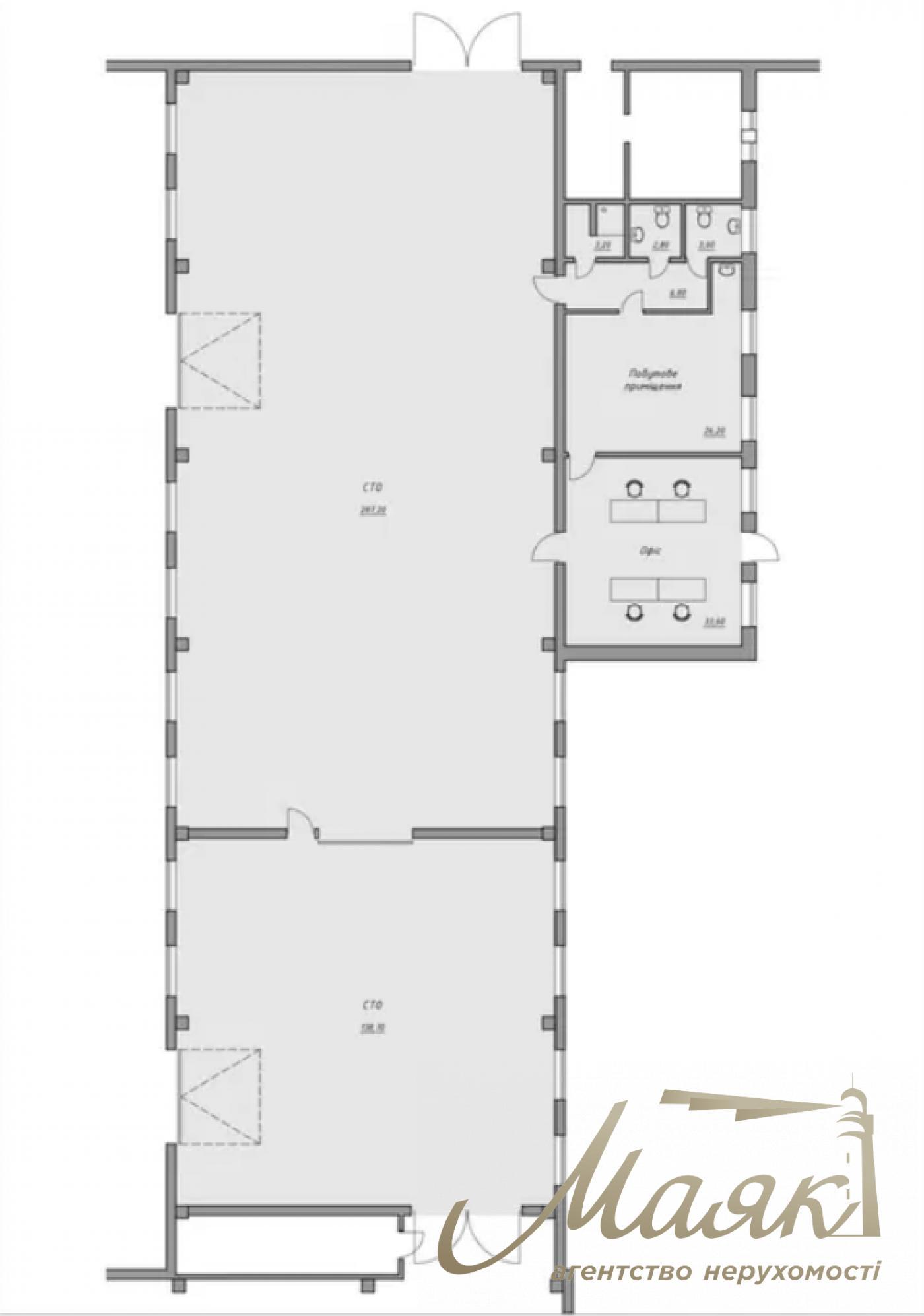 Оренда приміщення під СТО 501,5 м² на вул. Бориспільська,