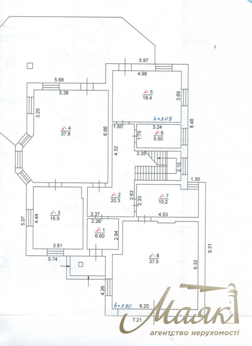 For sale house 303 m² in the center of the village Romankova, 12 sotok, with repair, Obukhiv direction, Kiev region.