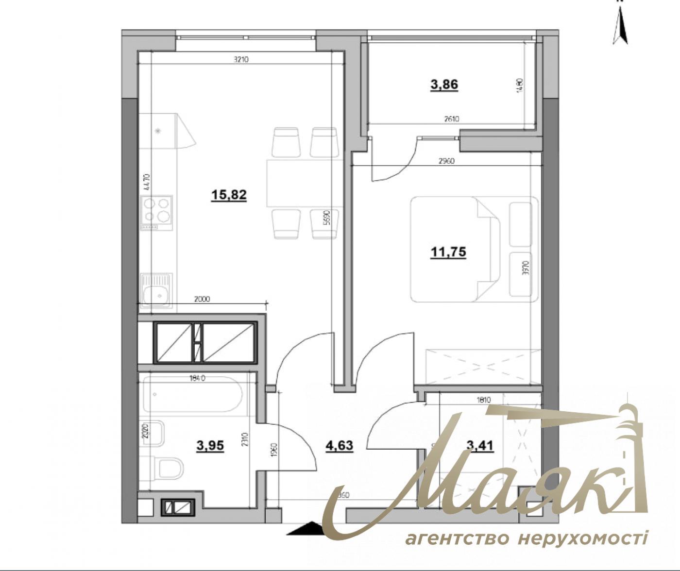 Продаж 1-к квартири 43,42 м.кв. у ЖК Nordica Residence, Печерськ