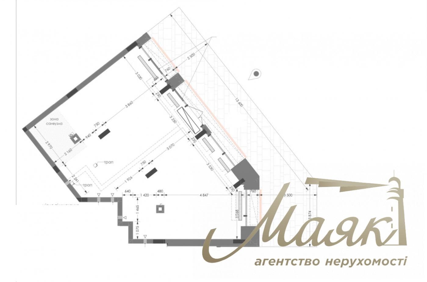 Продаж фасадного приміщення площею 103,3 м², ЖК Unit Home