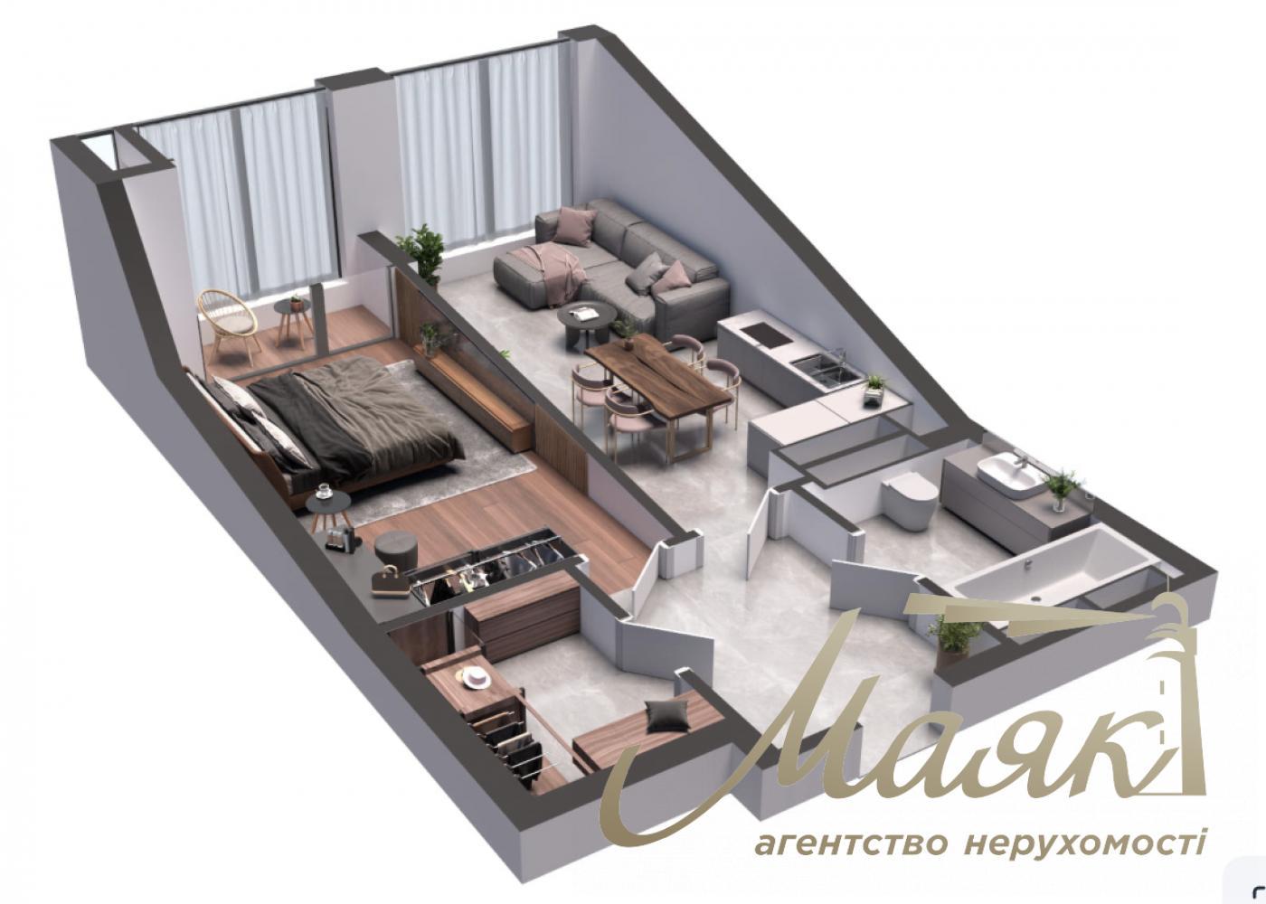 Продаж 1-кімнатної квартири, 54 м2, ЖК А136, вул. Антоновича