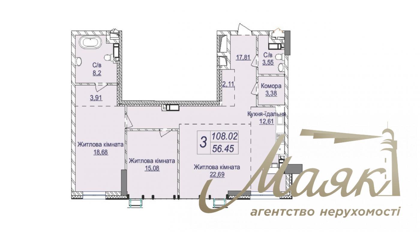 Продаж квартири 108 м2 у ЖК Новопечерські Липки, вул. Драгомирова, 7 черга