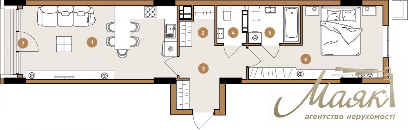Продаж квартири 57 м² ЖК OLEGIV Podil ,ул. Олегівська, Поділ, Київ