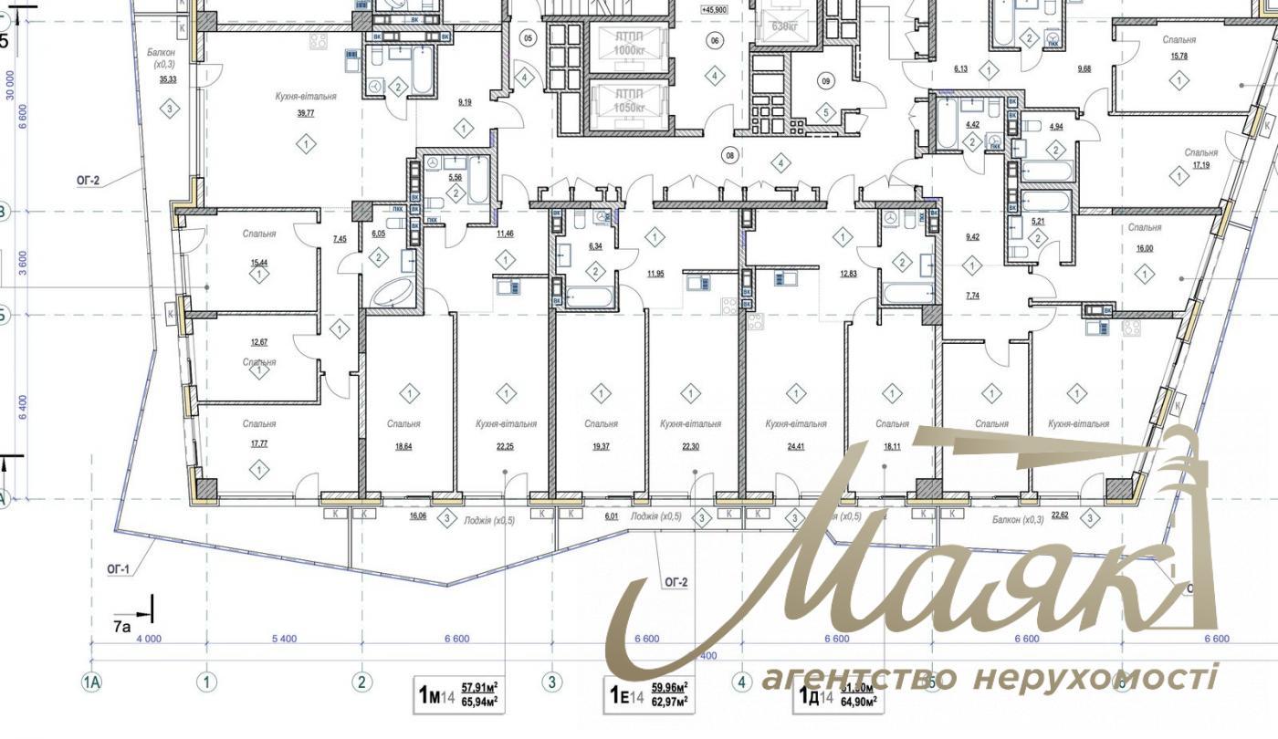 Продаж 1-кімнатної квартири (66м2) ЖК Diadans, вул. Коновальця