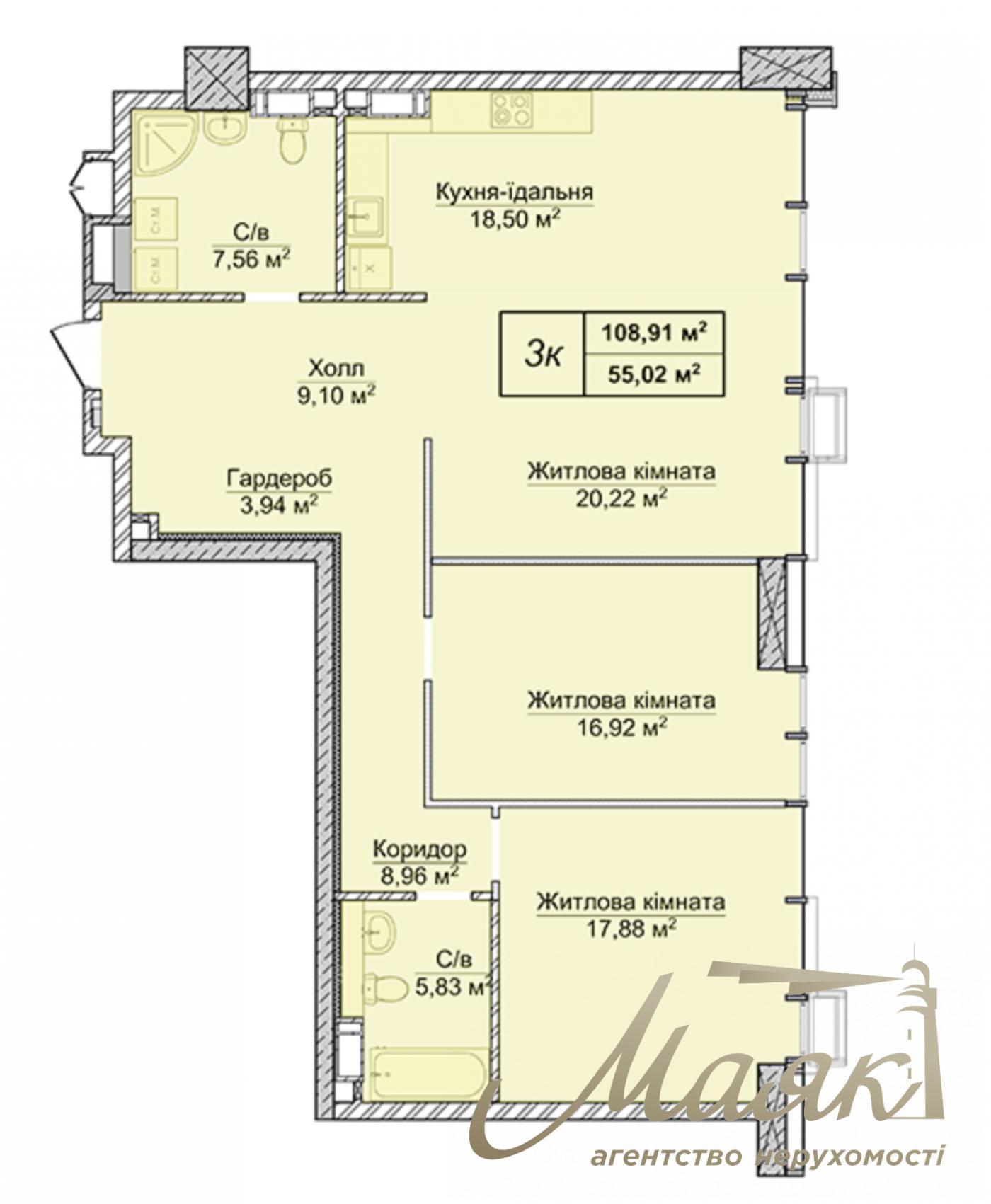 For sale 3-bedroom apartment (can be used as an office) LCD Novopecherskie Lipki, Verkhoglyada St. (Dagomirov)