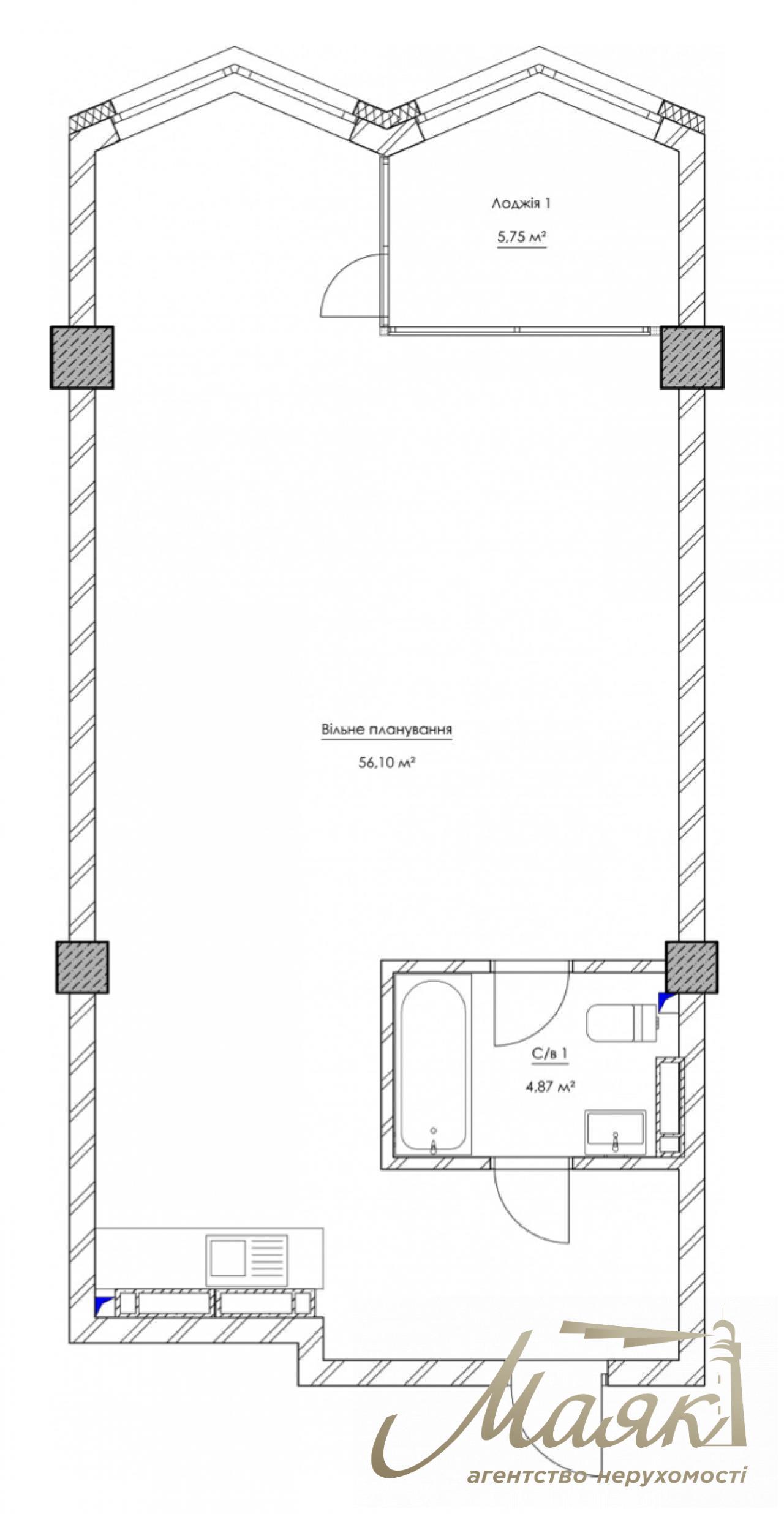 Продається квартира в ЖК KYIVPROEKT City Space з вільним плануванням