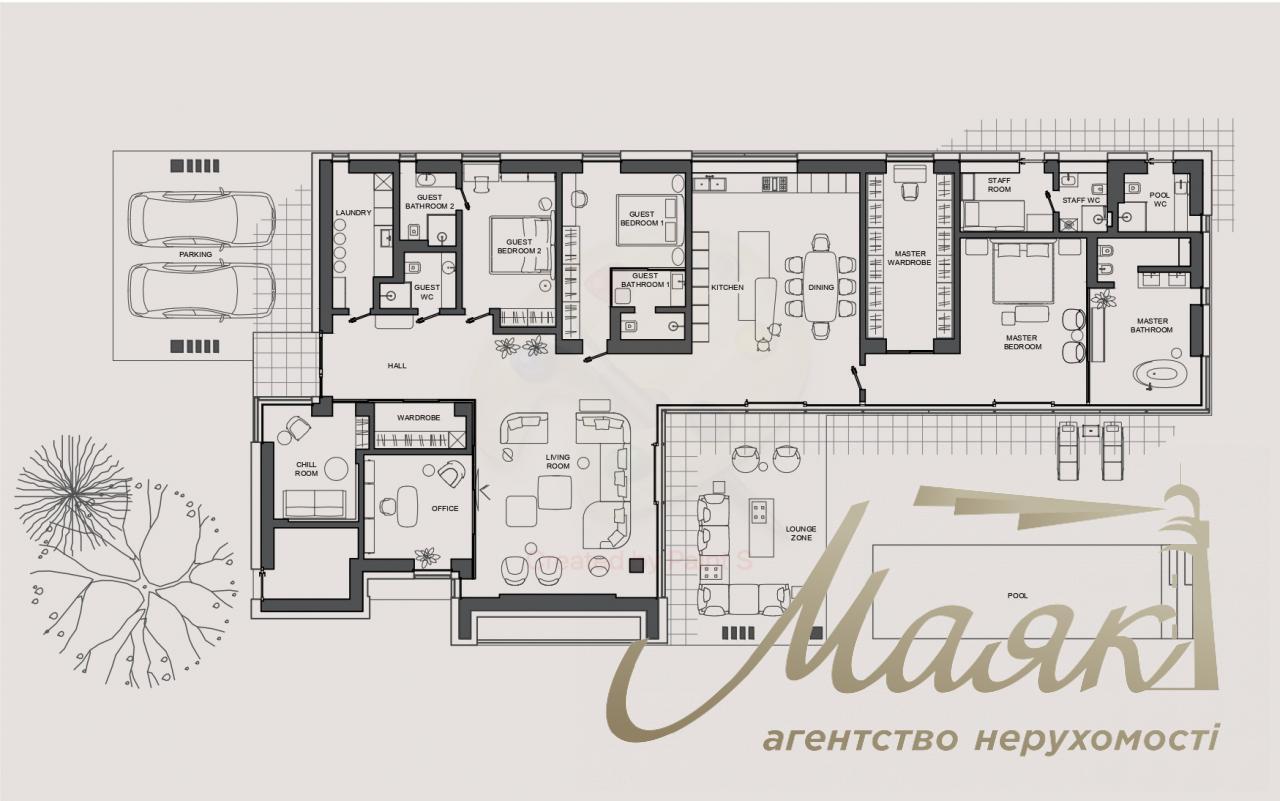 Продажа дома, 305 м2 с бассейном, участок 11 соток, Плюты