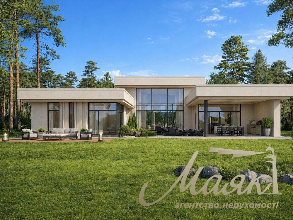 Luxury single-story house for sale: 340 m², 15 sotok, "Khutor Yasny" residential complex, VillaLumi, Lesniki village, Obukhov district, Kyiv Oblast