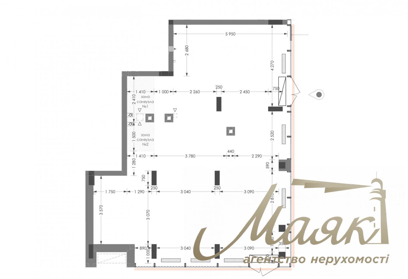 Оренда фасадного приміщення 103,3м2, ЖК Unit Home