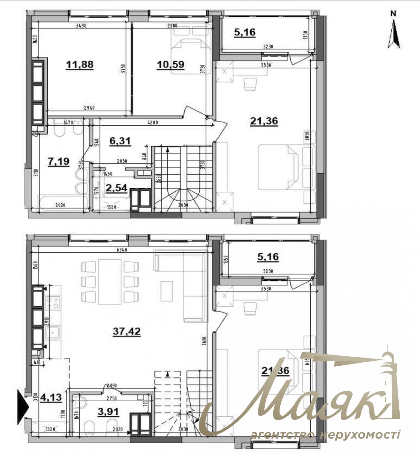 Продажа двухуровневой 3 комнатной квартиры по ул. Коновальца, 30 в ЖК Maxima Residence