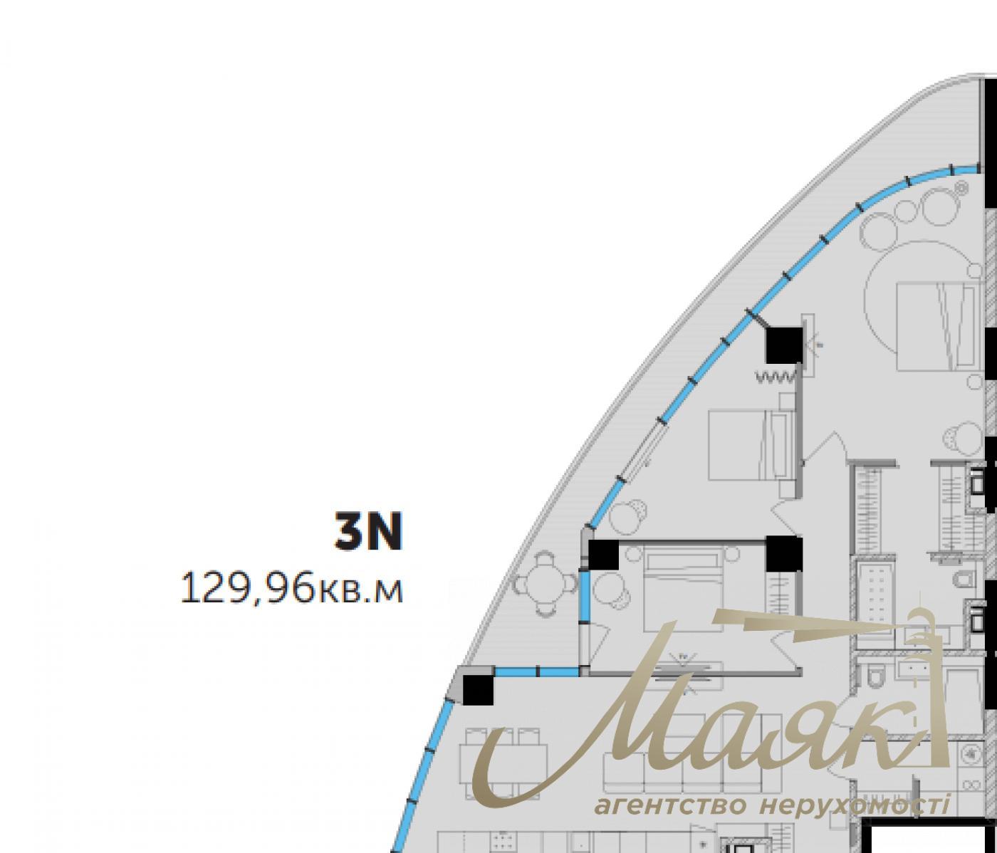Продажа 3к 144.7 м2 квартиры ЖК Тариан Таверс, ул. Патриса Лумумбы