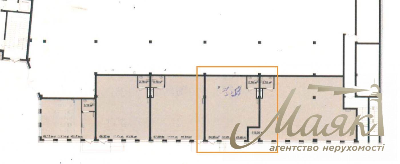 Оренда фасадного 110м2 приміщення ЖК Трініті вул. Тютюнника, 39/2