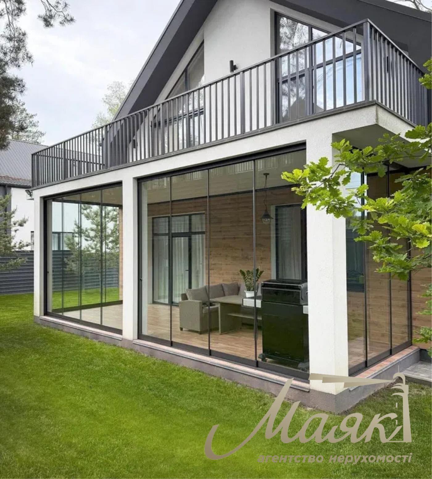 A stylish two-story house is for sale in a cozy wooded area in the village of Khodosivka—the perfect place for those who appreciate peace and quiet, nature, and the comforts of modern life.