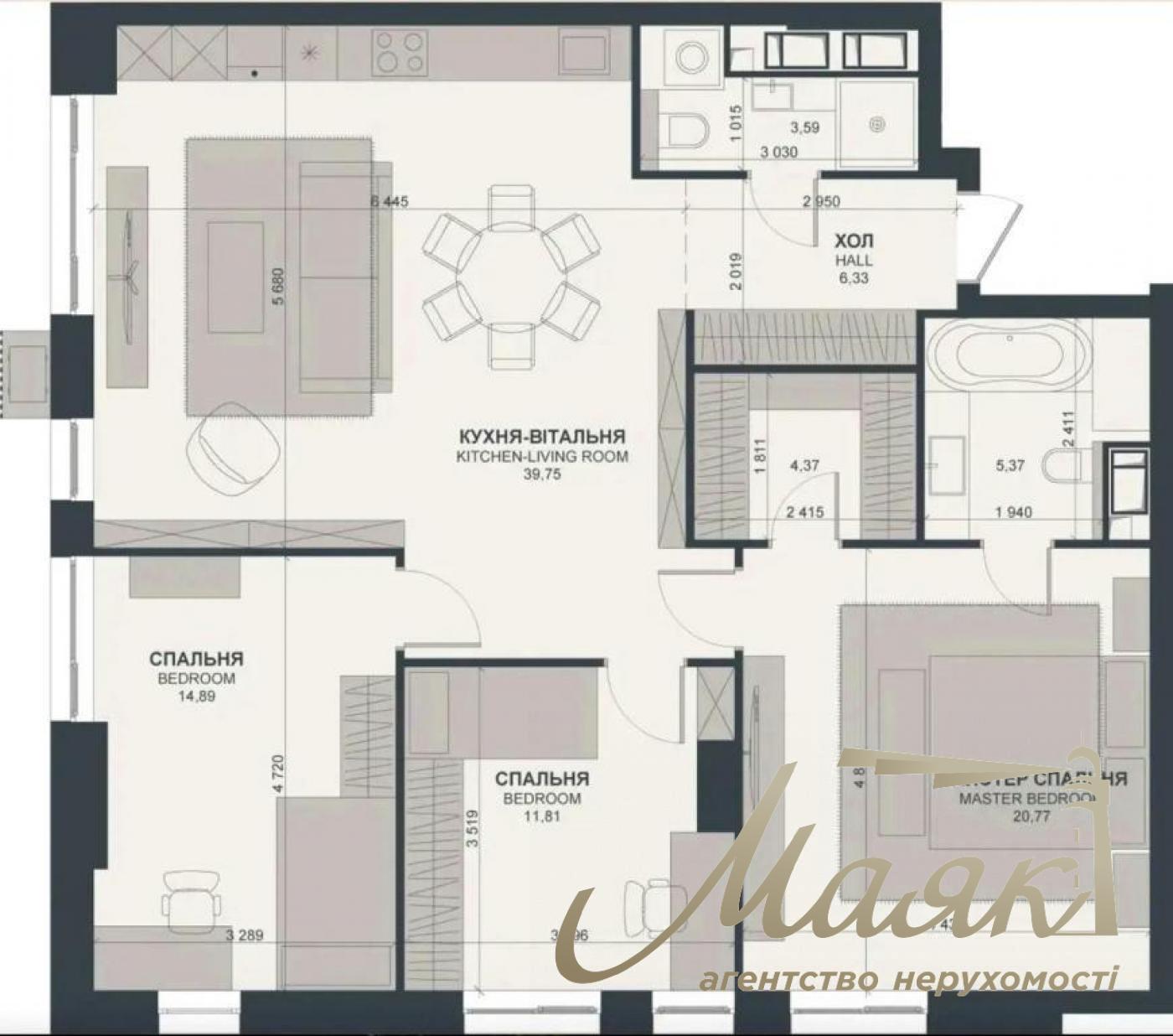 Продаж 3-к квартири ЖК TRIIINITY