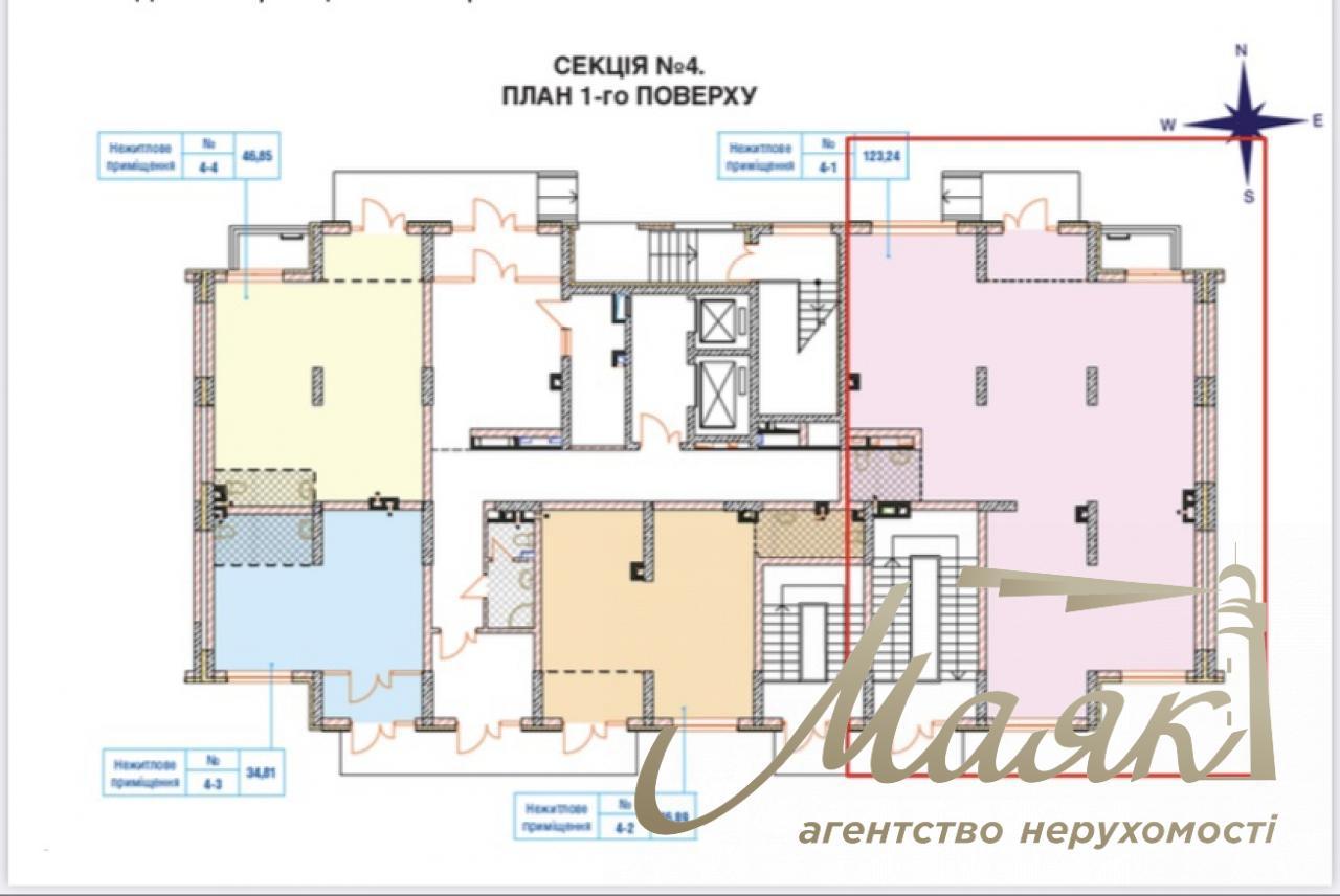 Оренда фасадного приміщення 124 кв.м на вул. Народного Ополчення в ЖК Sky Avenue