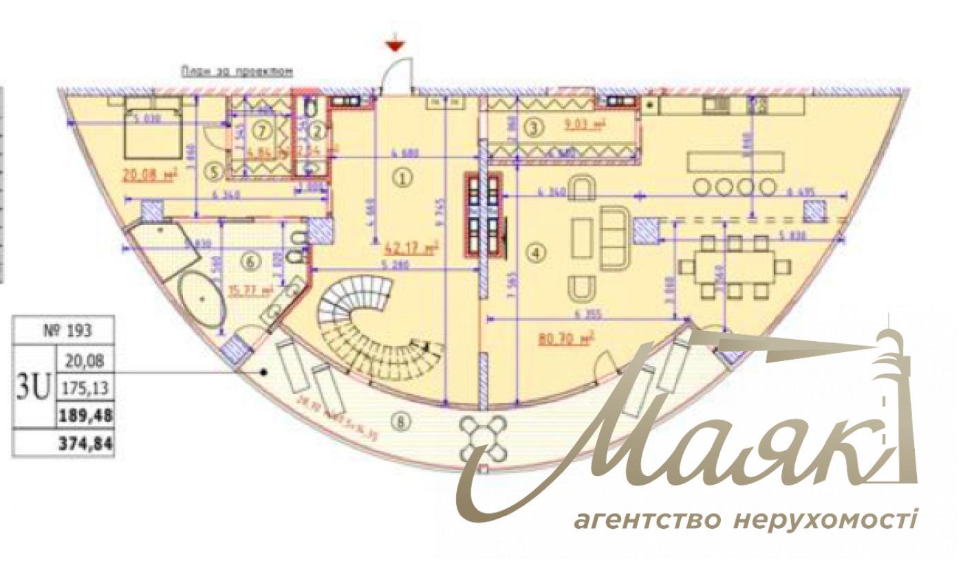 Продаж пентхауса 383м2 у ЖК Taryan Towers