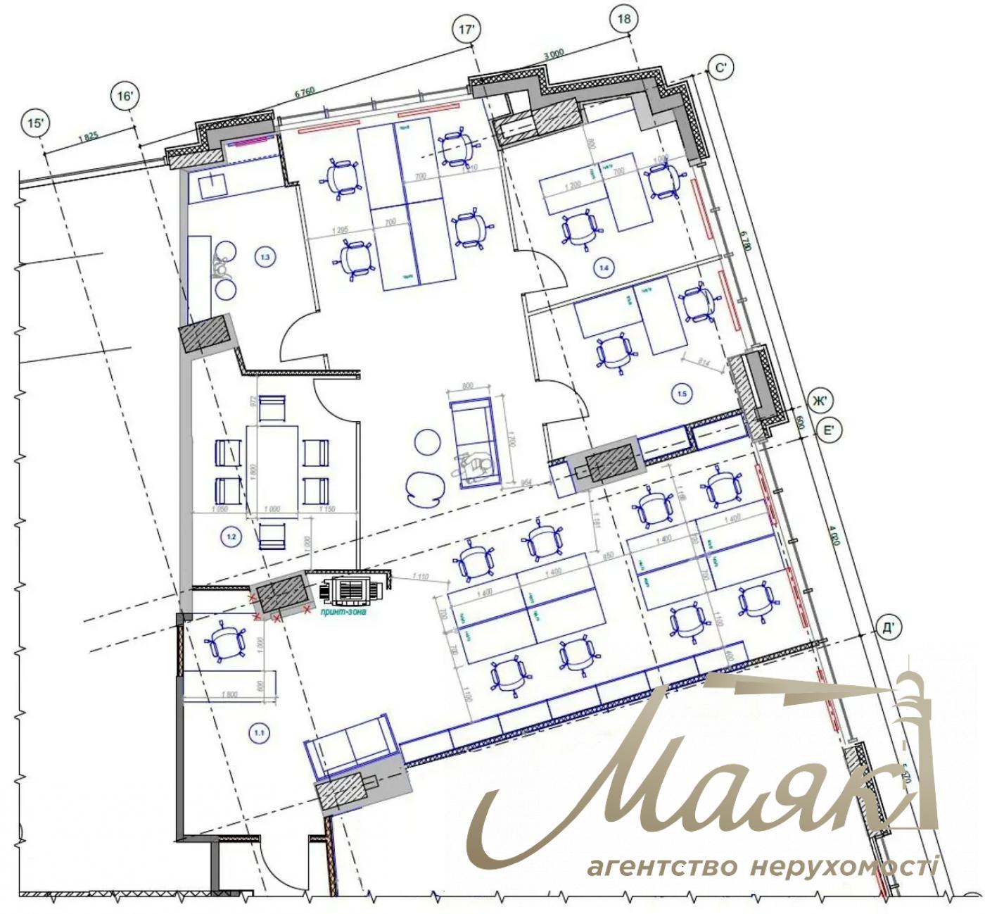 Оренда офісу 165м2 в БЦ Сенатор вул.Князів Острозьких 32/2, Печерськ