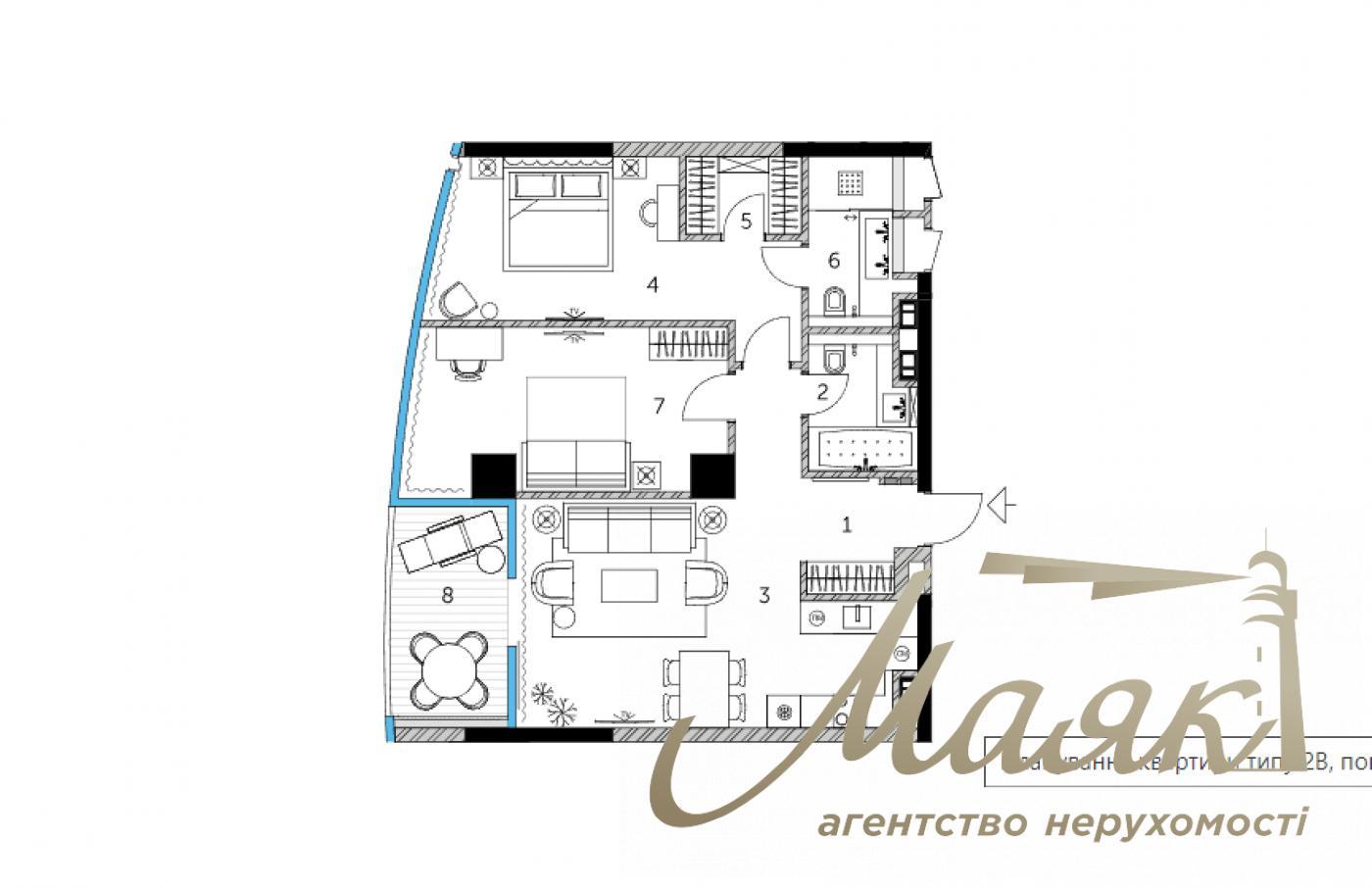 Продажа 2к 83 м2 квартиры ЖК Тариан Таверс, ул. Патриса Лумумбы