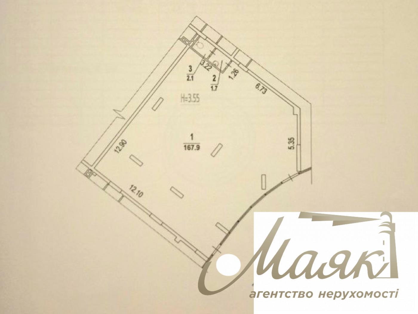 Оренда фасадного приміщення 171м2, ЖК Great