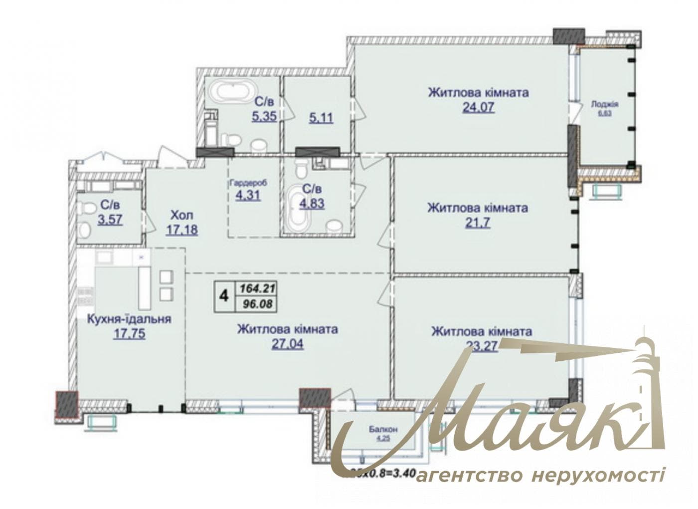 For sale 5-room apartment LCD Novopecherskie Lipki, Verkhoglyada street (Dragomirov)