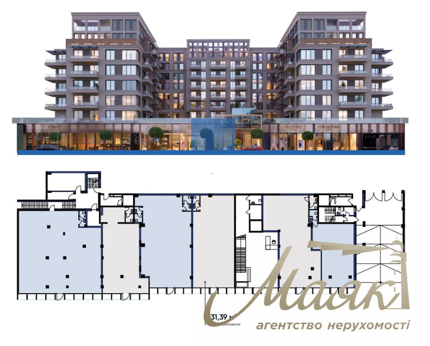 Продаж комерційного приміщення 131,39 м.кв. OLEGIV Boutique Residence, Центр