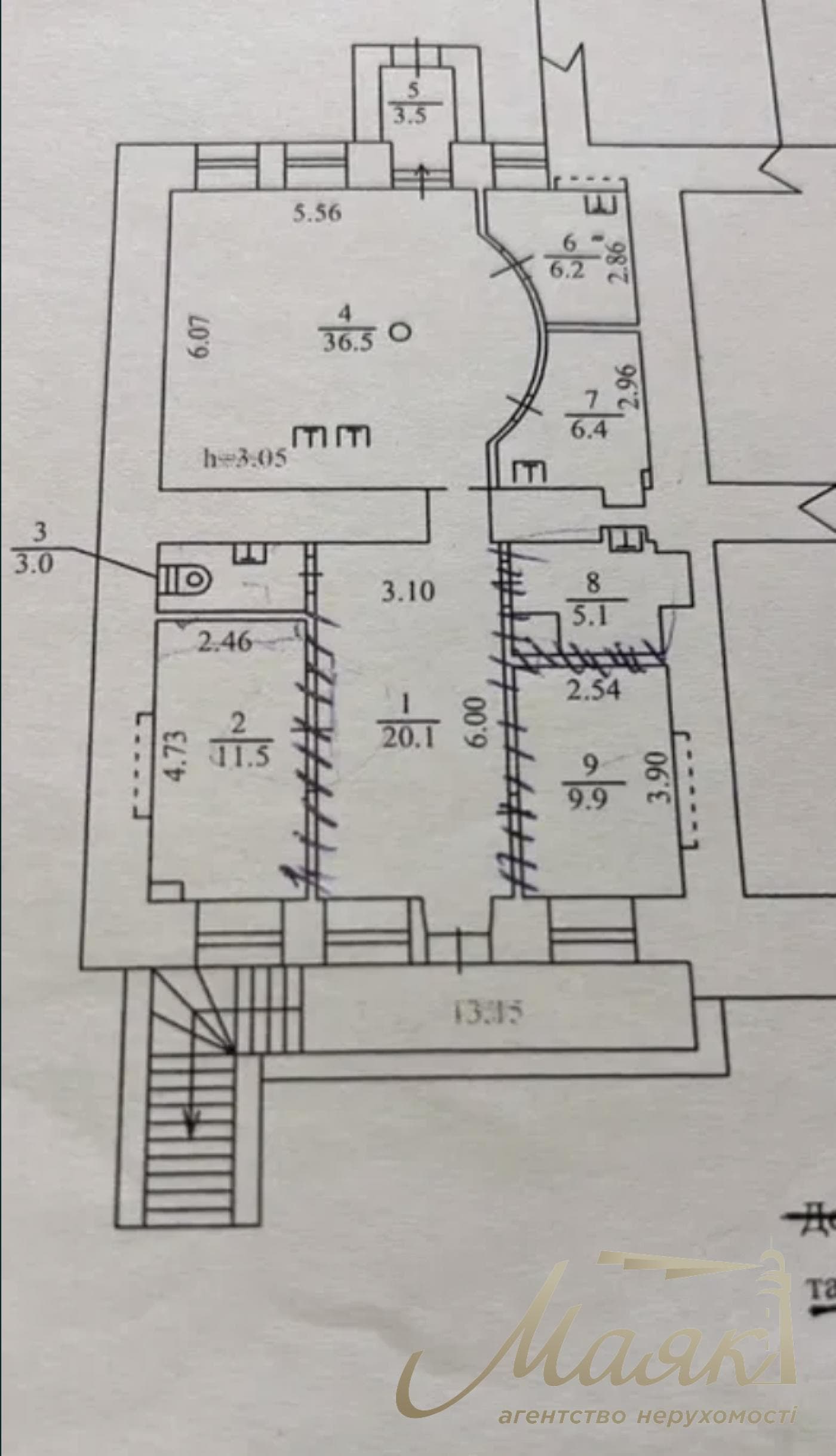 Оренда фасадного приміщення на цокольному поверсі (102 м²) на вул. Кониського (Тургенєвська), 81